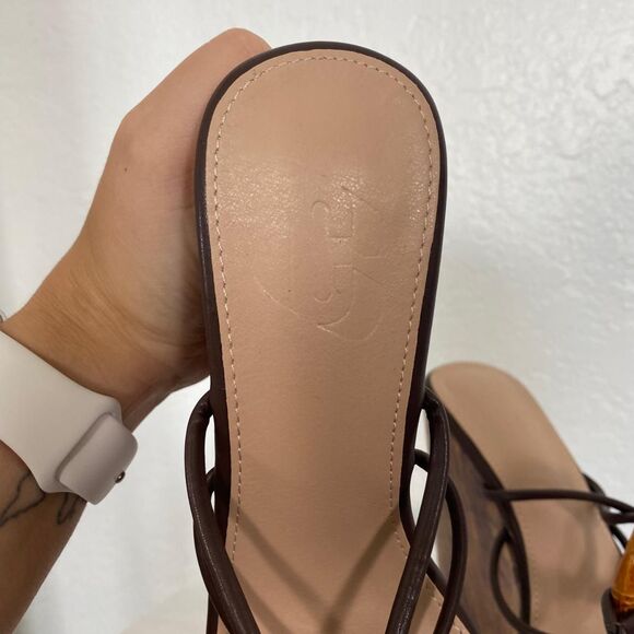 Cuccoo Boho Euro Summer Brown Tan Pinterest Lace Up Platform Sandals EU 39 / 8.5 - Picture 6 of 8